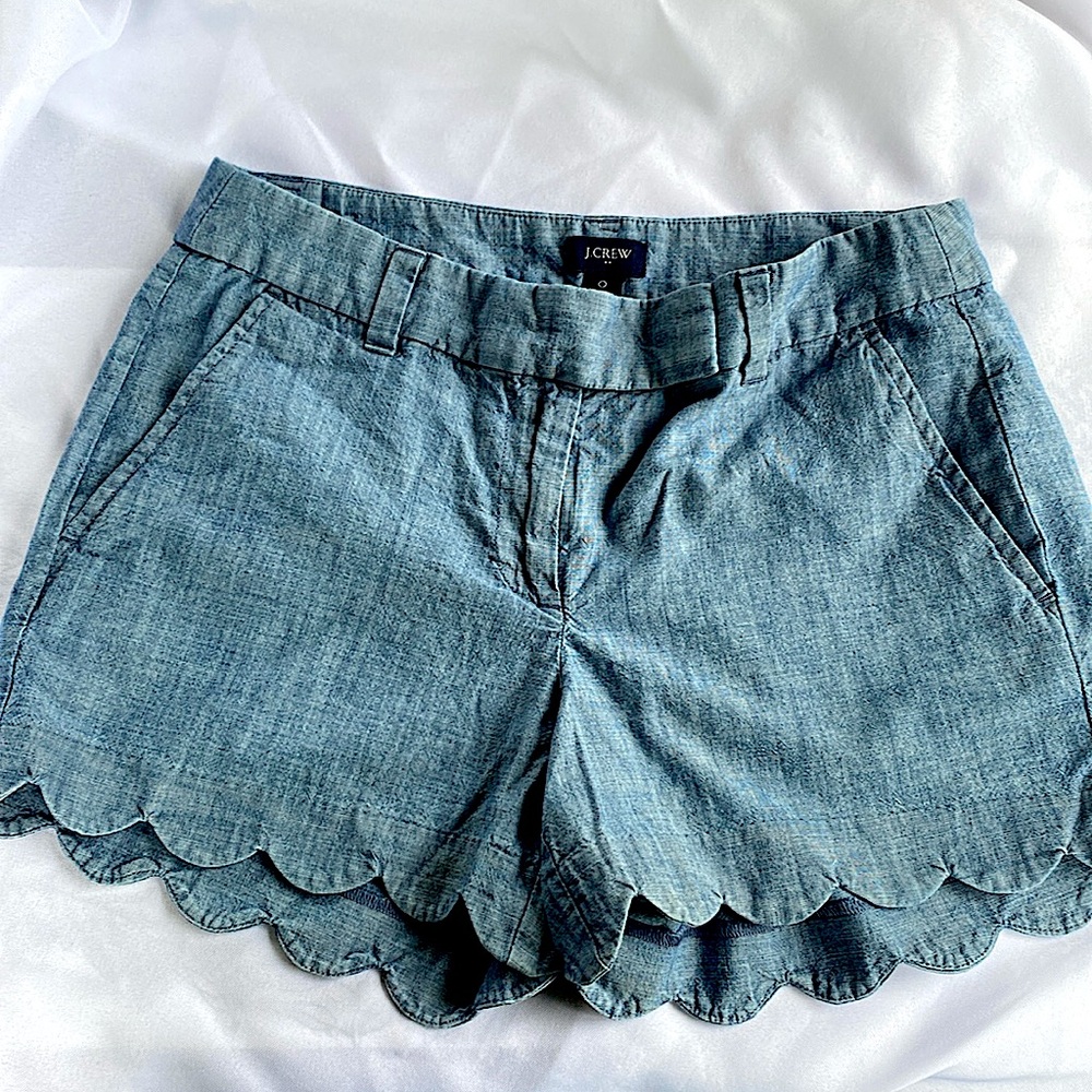 J. Crew Factory Denim Indigo Chino 3.5" Shorts Sz 0 Spring Summer Light weight